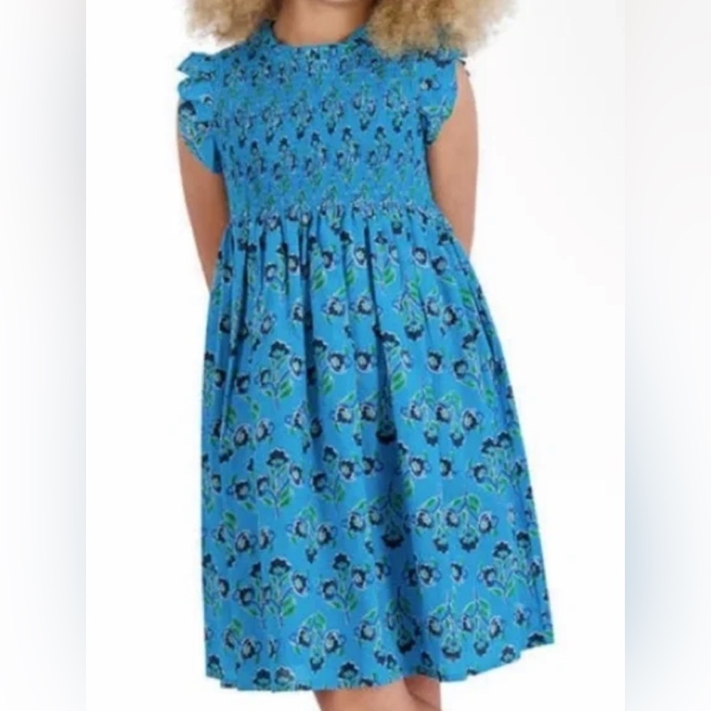 FRENCH CONNECTION Ruffle Sleeve Smocked Floral Print Dress - XS (5-6Y)